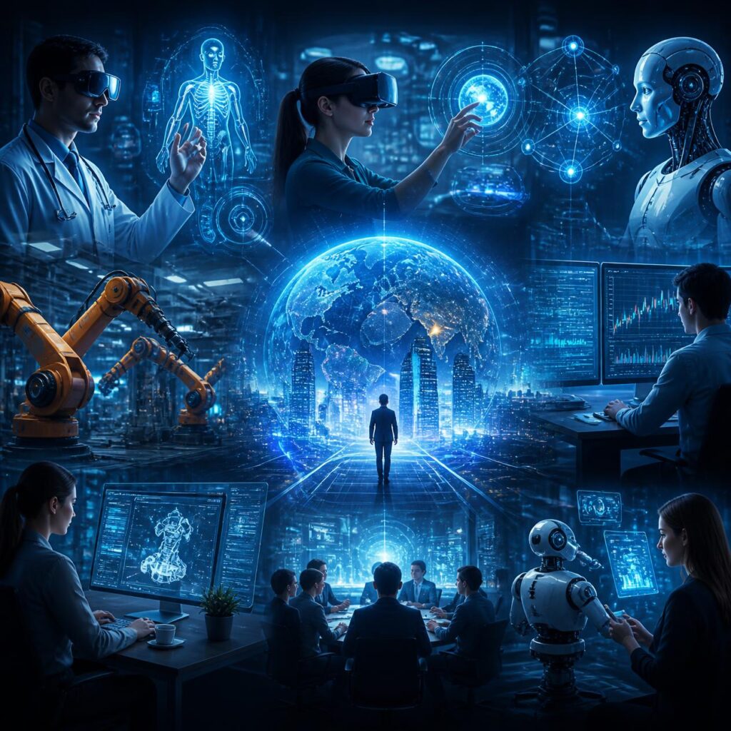 Illustration explaining the main technologies behind modern Artificial Intelligence.